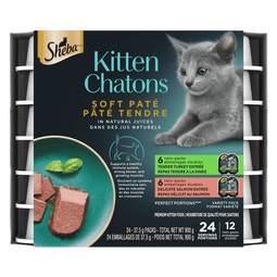 Repas tendre à la dinde pour chatons et repas délicat au saumon pour chatons SHEBA PERFECT PORTIONS pâté tendre image