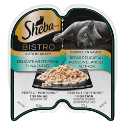 SHEBA® BISTRO PERFECT PORTIONS™ Cuts in Gravy Delicate White Fish & Tuna Entrée image