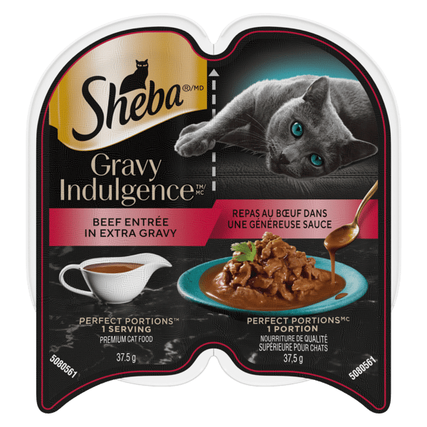 SHEBA GRAVY INDULGENCE PERFECT PORTIONS Beef Entree in Extra Gravy